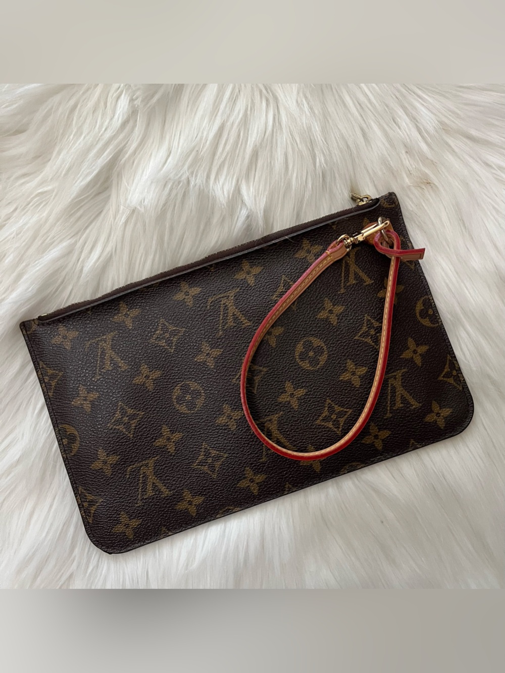 LOUIS VUITTON Monogram Brown Pouchette Hobo Mini Bag Pouch Baguette - Picture 12 of 13
